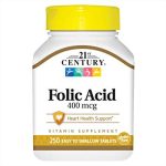 ⁦21st Century Folic Acid 400 mcg 100 Tablet فوليك أسيد⁩ - الصورة ⁦2⁩