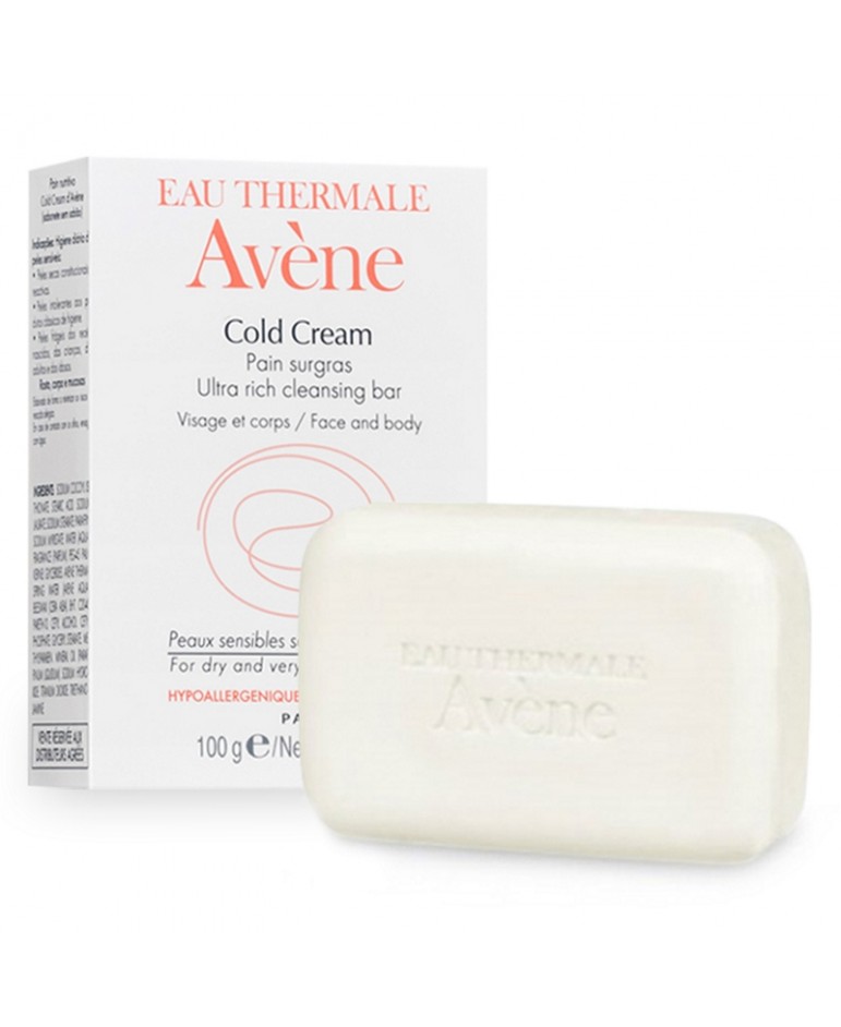 Avene-Cold-Cream-Ultra-Rich-Cleansing-Soap-Bar-100g.jpg صابون تنظيف البشرة Avene Cold Cream Ultra Rich Cleansing Soap Bar 100g - الصورة 1