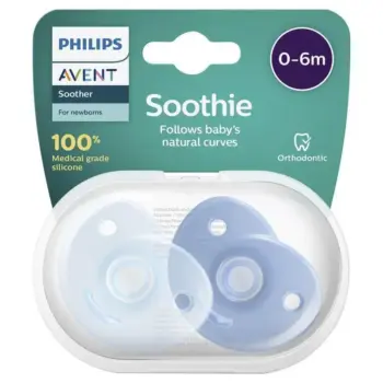 Avent Translucent Silicone Pacifier 0-6 month 2 Pcs