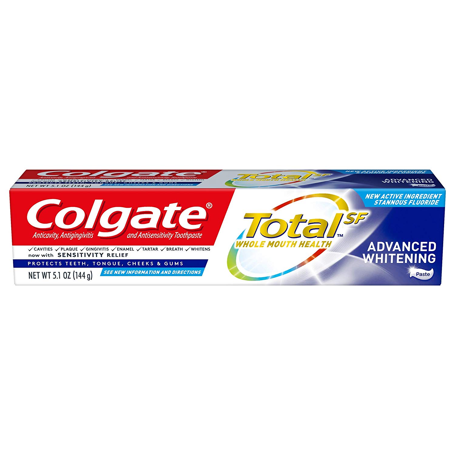 Colgate-Total-Advanced-Whitening-Toothpaste-100ml.jpg معجون الأسنان Colgate Total Advanced Whitening Toothpaste 100ml - الصورة 1
