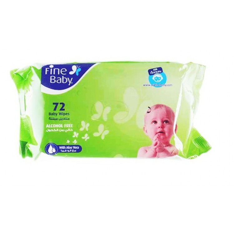 Fine-Aloe-Vera-Baby-Wipes-72-Pcs-1.jpg المناديل المبللة Fine Aloe Vera Baby Wipes 72 Pcs - الصورة 1