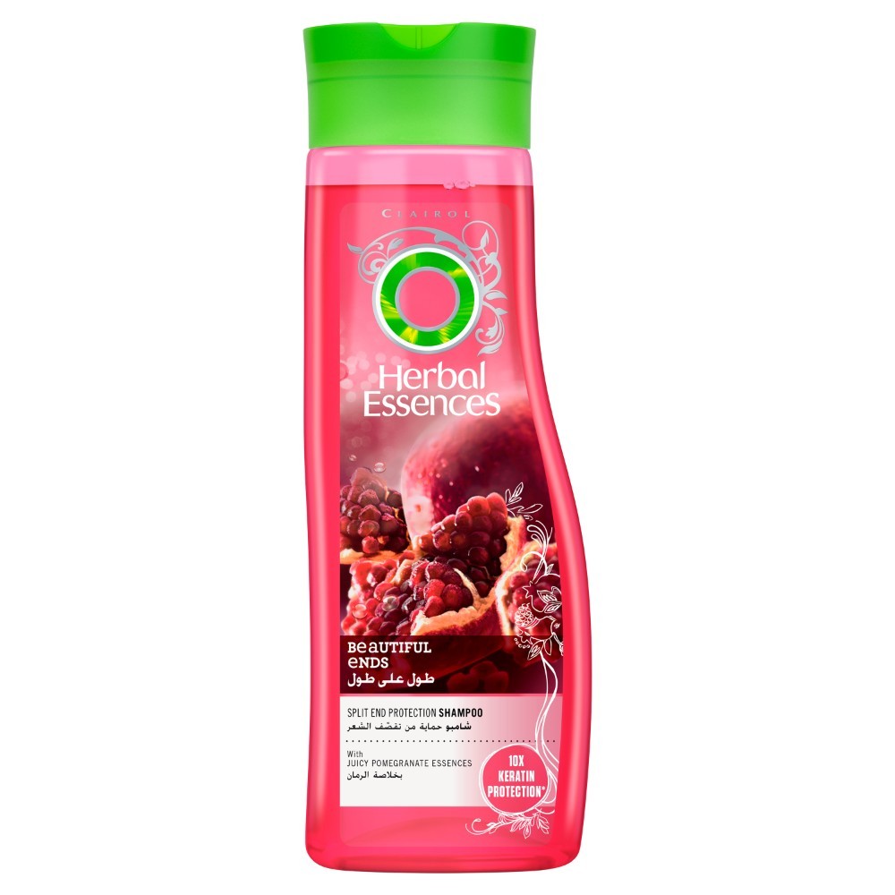 Herbal-Essences-Beautiful-ends-shampoo-for-long-hair-with-Juicy-Pomegranate-Scent-400ml.jpg شامبو الشعر Herbal Essences Beautiful Ends Protection With Juicy Pomegranate Essences Shampoo 400 ml - الصورة 1