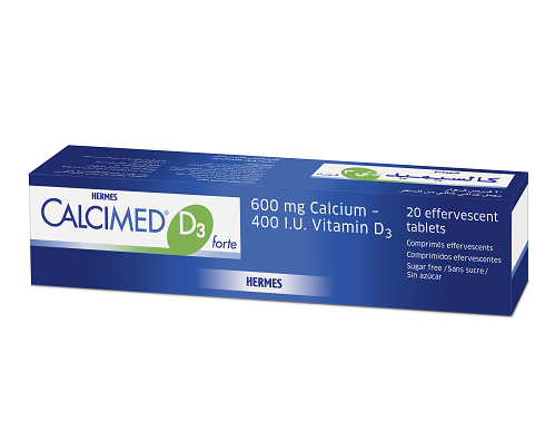 Hermes-Calcimed-D3-Forte-20-Eff-Tab.png الكالسيوم Hermes Calcimed D3 Forte 20 effervescent Tablet - الصورة 1