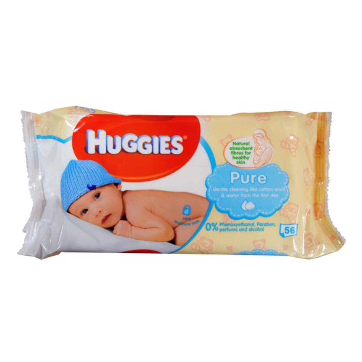 Huggies-Pure-Wipes-56-Pcs.jpg المناديل المبللة Huggies Pure Wipes 56 Pcs - الصورة 1
