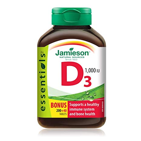 Jamieson-Vit-D-1000-IU-240-Tab.jpg فيتامين دال Jamieson Vitamin D 1,000 IU 240 Tablet - الصورة 1
