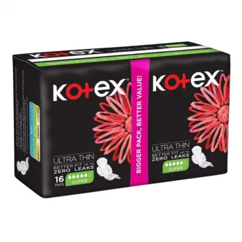Kotex Value Pack Ultra Thin Super Wings 16 Pads