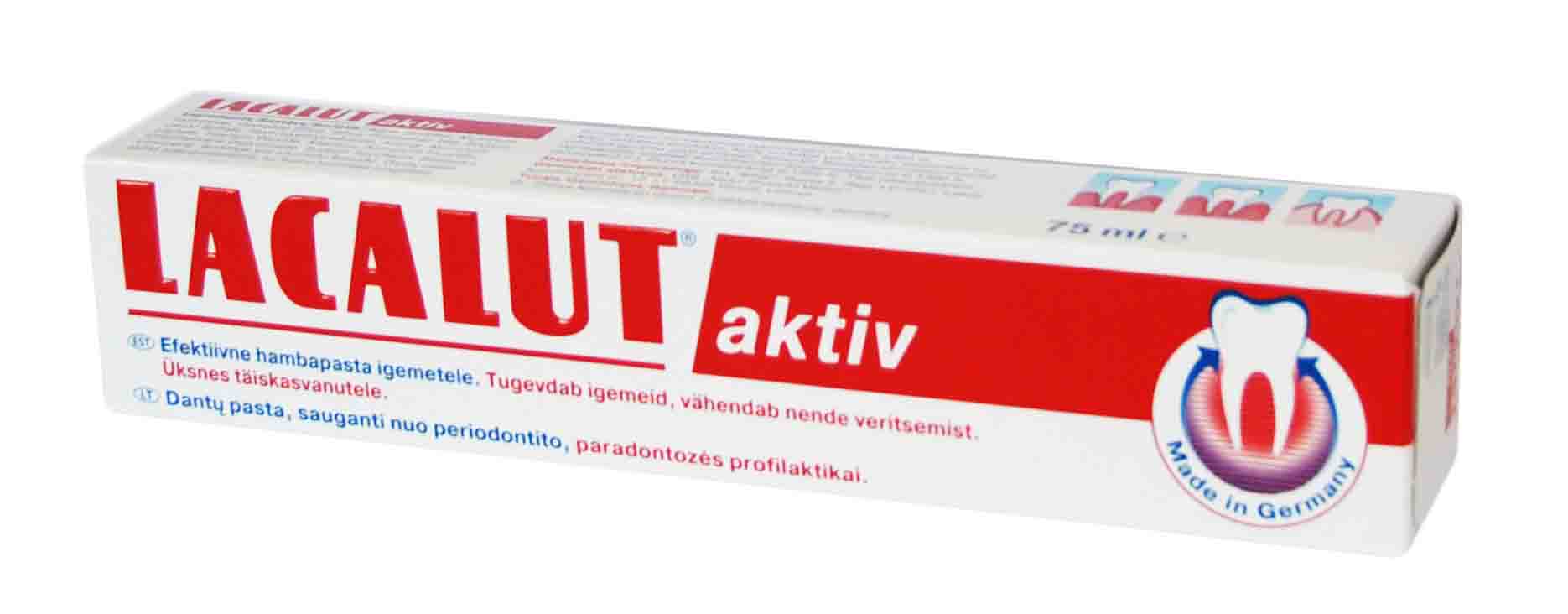 Lacalut-Aktiv-Toothpaste-75ml.jpg معجون الأسنان Lacalut Aktiv Toothpaste 75ml - الصورة 1