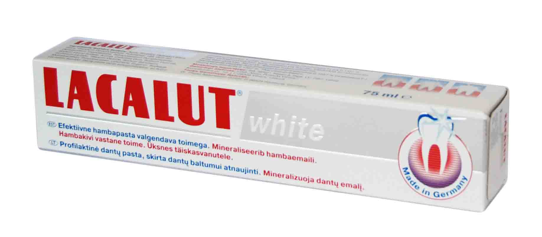 Lacalut-White-Toothpaste-75ml.jpg معجون الأسنان Lacalut White Toothpaste 75ml - الصورة 1