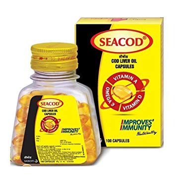 Seacod-Cod-Liver-Oil-100-Cap.jpg زيت كبد الحوت Seacod Cod Liver Oil 100 Capsule - الصورة 1