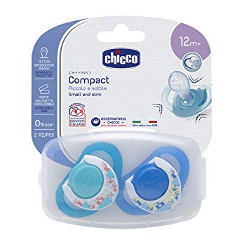 chicco-copact-12-blue.jpg لهاية الاطفال Chicco Physio Compact Pacifier 12m+ Blue 2 Pcs - الصورة 1