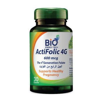 Bio Energy Tech ActiFolic 4G 600 mcg 30 Capsules