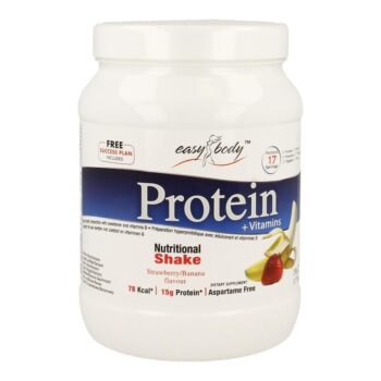 Easy Body Protein + Vitamins Nutritional Shake Strawberry And Banana Powder 350g