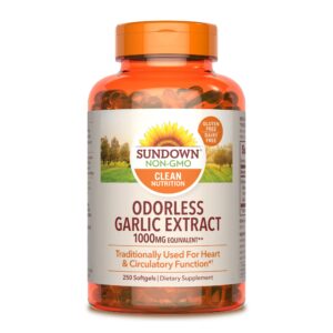 Sundown Odorless Garlic 1000mg 250 Capsules