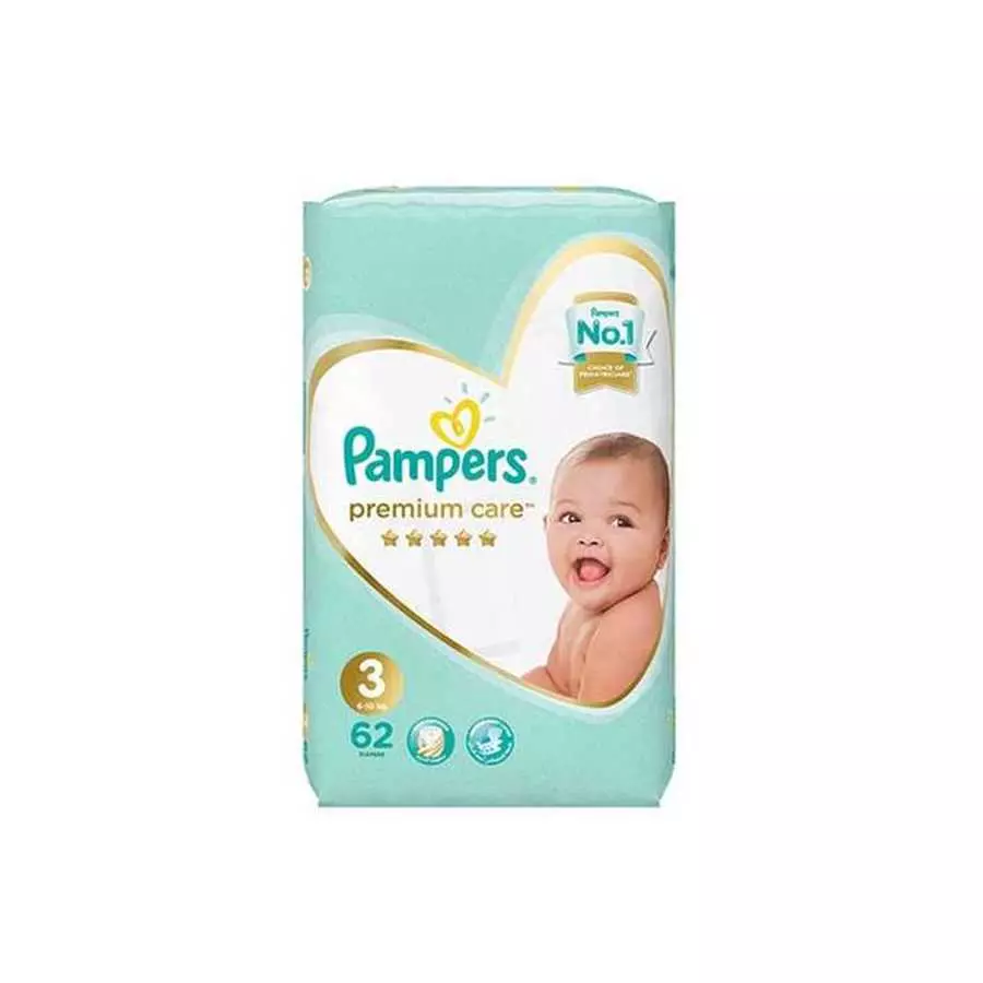 Pampers Premium Double (3) 62 Baby Diapers Pampers Premium Double (3) 62 Baby Diapers