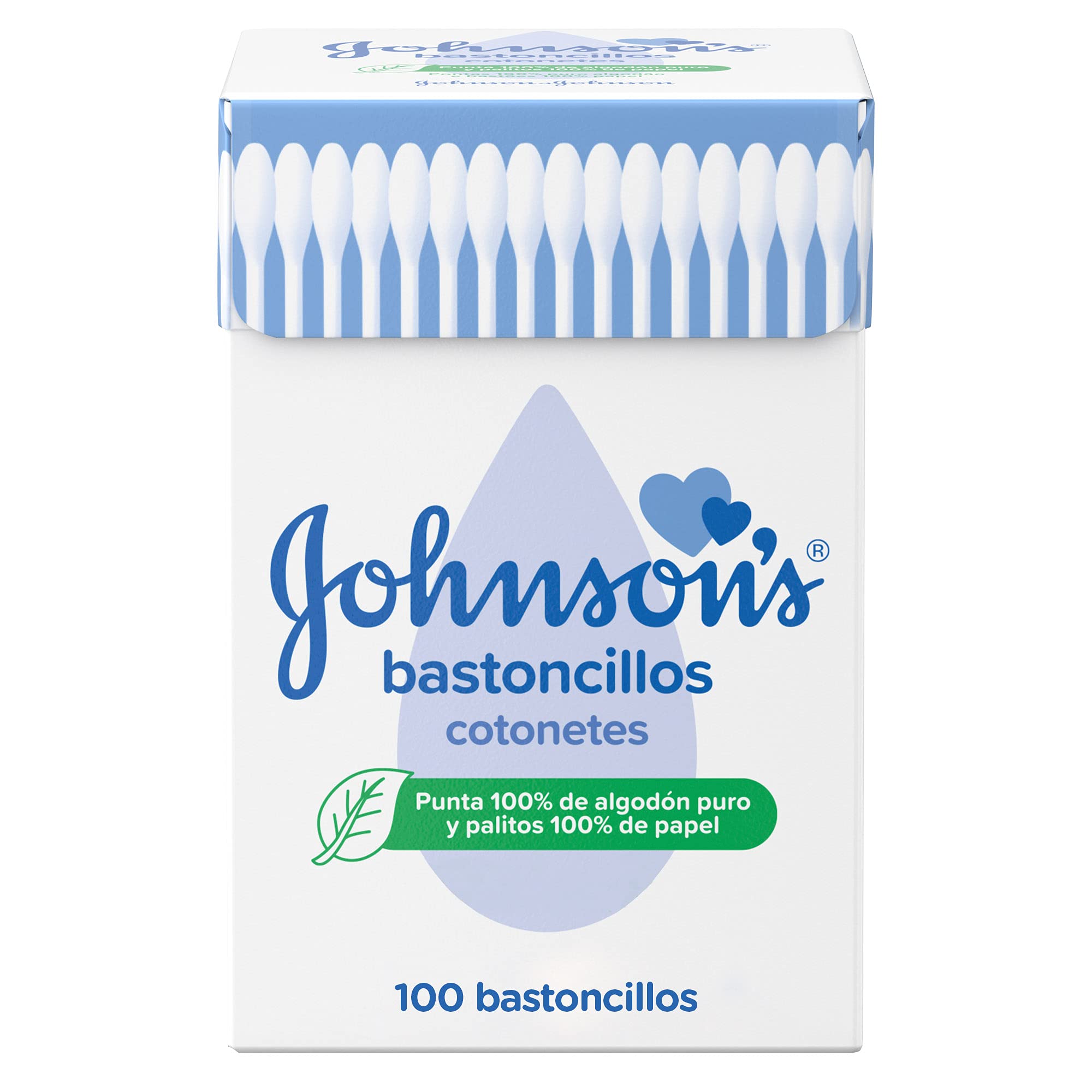 Version 1.0.0 Johnsons Ear Cotton buds/Ear Swabs Square Box 100 Pcs