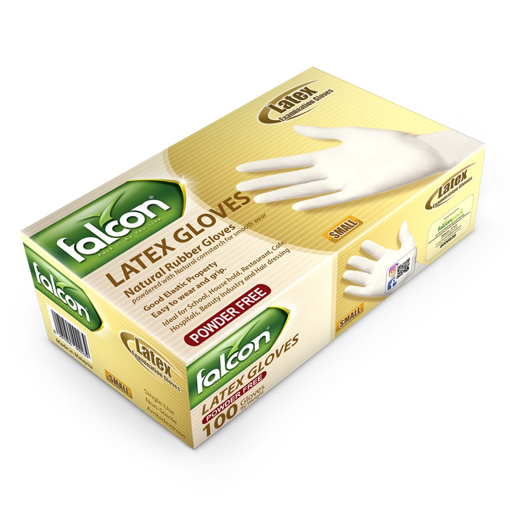 Latex Gloves (Powder Free) 100 Pcs - S ابيض Latex Gloves (Powder Free) 100 Pcs - S ابيض