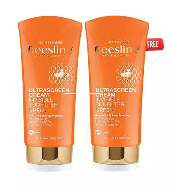 Offer Beesline Ultrascreen Sunblock Spf 50 Invisible Cream 60ml- Buy 1 Get 1 Free Offer Beesline Ultrascreen Sunblock Spf 50 Invisible Cream 60ml- Buy 1 Get 1 Free
