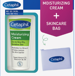 Offer Cetaphil Moisturizing Face and Body Cream 100g +Bag Free
