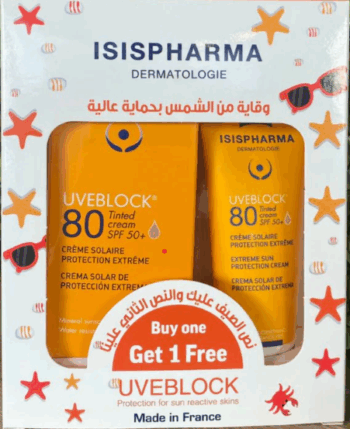 Offer Isis Uve Sunblock SPF 80 Tinted Cream 40ml, 2 Pcs Offer