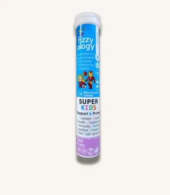 Fizzyology Super Kids Tutti-Frutti Flavor 24 Effervescent Tablets