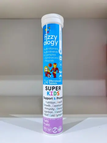 Fizzyology Super Kids Tutti-Frutti Flavor 24 Effervescent Tablets