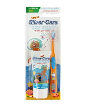 Kid's Silver Care Junior Toothbrush + Bubble Gum Toothpaste 50ml