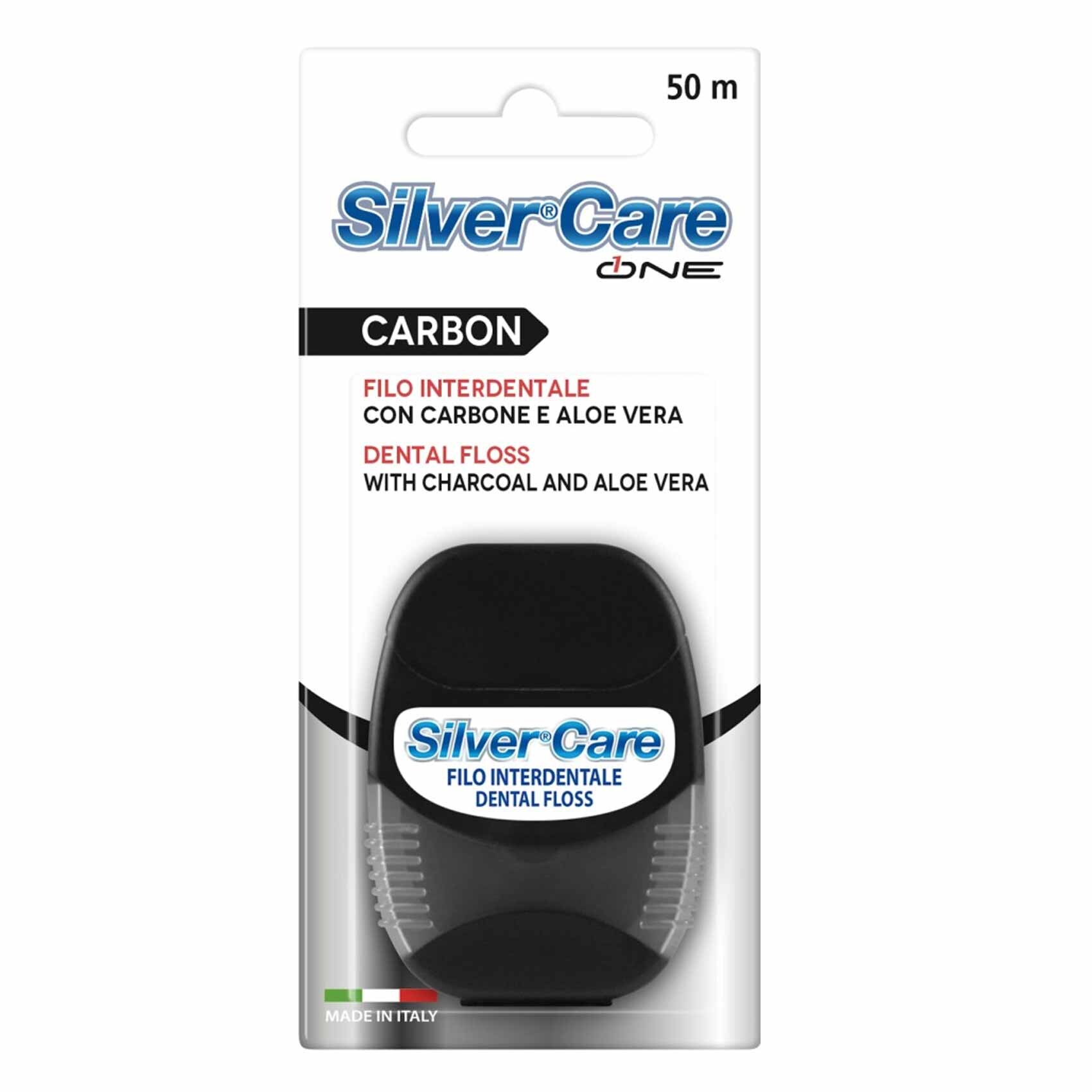 Silver Care Charcoal & Aloe Vera Dental Floss 50m Silver Care Charcoal & Aloe Vera Dental Floss 50m