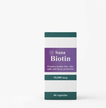 مكمل غذائي Sana Biotin 10,000mcg 60 Capsules