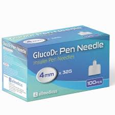 Gluco Dr Pen Needles 4mm 100 Pcs