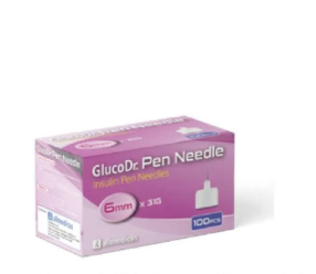 Gluco Dr Pen Needles 6mm 100 Pcs