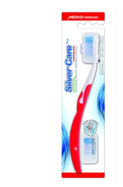 Silver Care Medium Toothbrush Two Heads