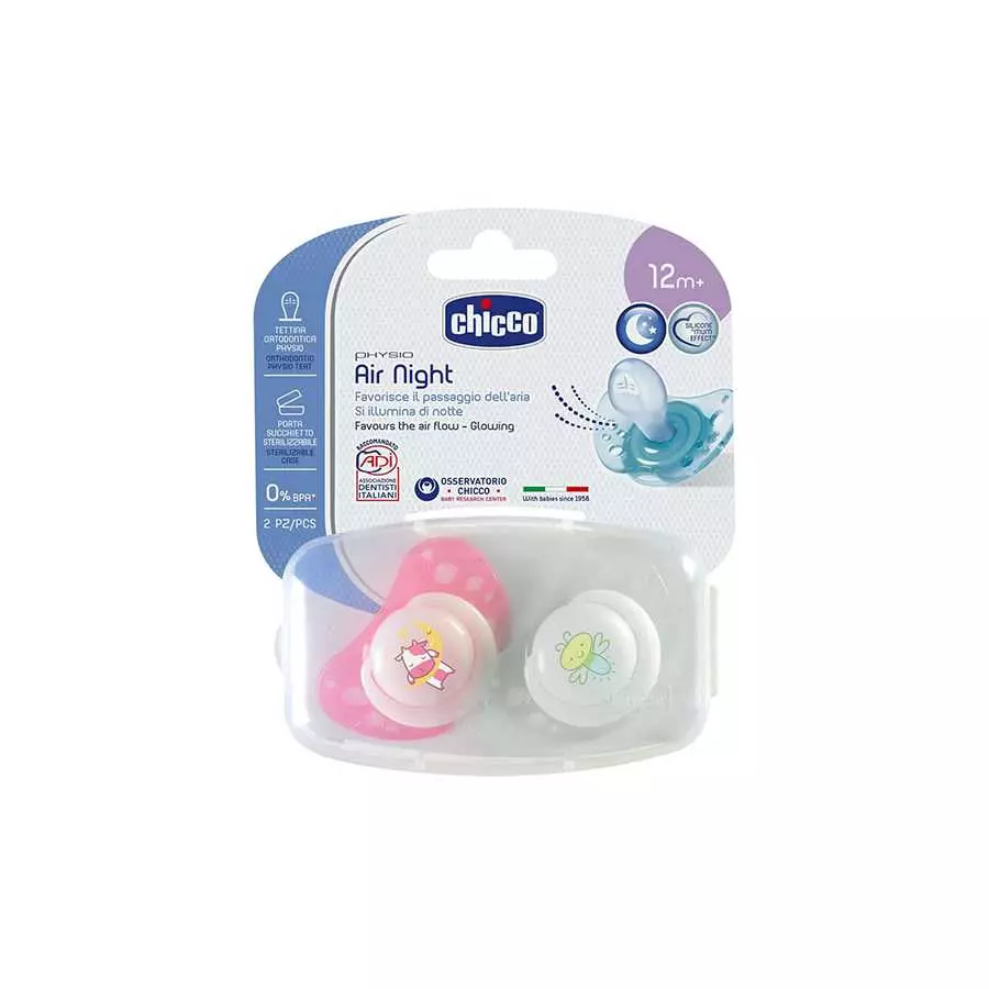 Chicco Soother Air Night 2 Pieces 12m+ Chicco Soother Air Night 2 Pieces 12m+