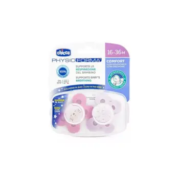 Chicco Soother Glow In The Dark Pink 16-36m