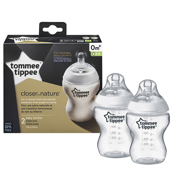 Tommee Tippee Silicone Bottle 0M+ Tommee Tippee Silicone Bottle 0M+ 2*260 ML