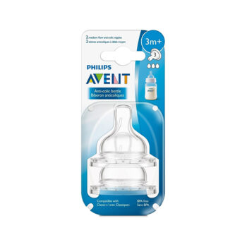 Avent Nipple Classic Anti-Colic Pair 3M+