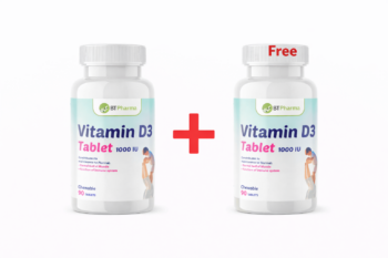 BT Pharma Vitamin D3 1000 IU 90 Chewable Tablets Buy 1 Get 1 Free