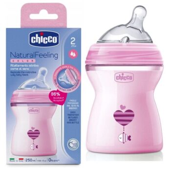 Chicco Natural Feeling Bottle 250ml 2M+ Pink