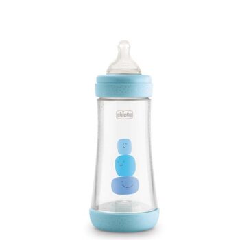 Chicco Perfect 5 Fast-Flow Bottle (Blue) 2M+, 240Ml
