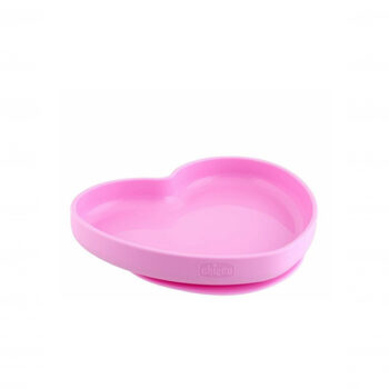 Chicco Silicone Heart Shaped Plate Pink 9M+