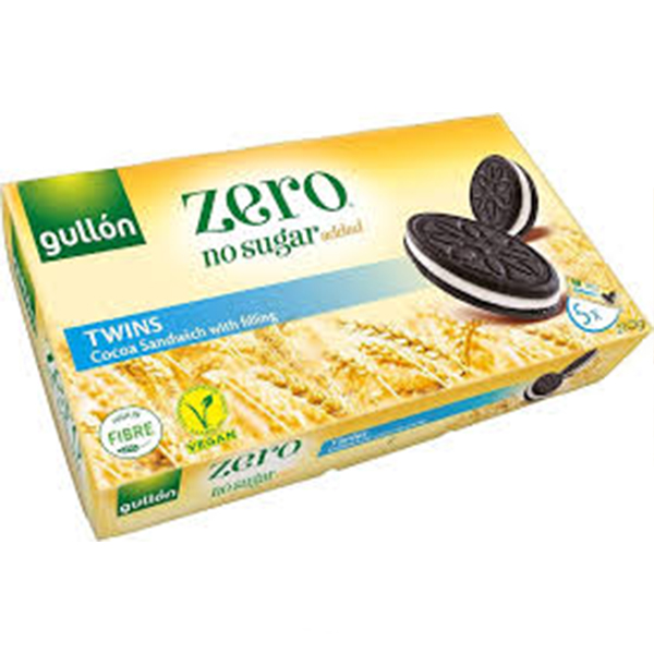 Gullon Twins Cocoa Sandwich Zero Sugar 210 Gram Gullon Twins Cocoa Sandwich Zero Sugar 210 Gram