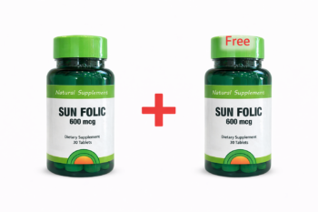 Natural Supplement Sun Folic 600mcg 30 Tablets Buy 1 Get 1 Free