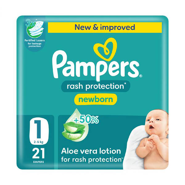 Pampers Diapers Size (1) 2-5 kg 21 Diapers Pampers Diapers Size (1) 2-5 kg 21 Diapers