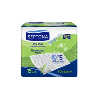 Septona Dry Plus Scented Underpads 90x60cm, 15 Pieces