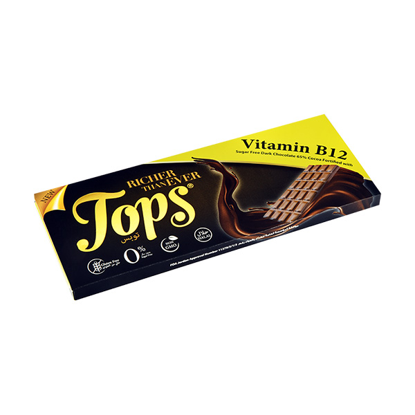 Tops Dark Chocolate With Vitamin B12 60g Tops Dark Chocolate With Vitamin B12 60g