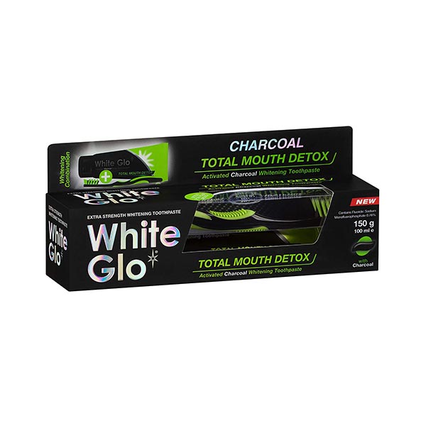White Glo Charcoal Total Mouth Detox Toothpaste 150g White Glo Charcoal Total Mouth Detox Toothpaste 150g