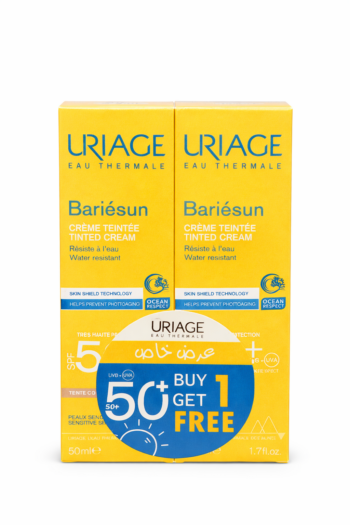 Offer Uriage Bariesun Sunblock Spf 50+ Tinted Cream 50ml- Buy 1 Get 1 Free