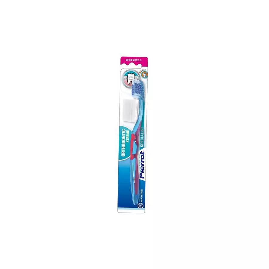 Pierrot Xtreme Orthodontic Toothbrush Medium Product Detail The brush features a revolutionary technology that provides complete freedom in creating strands, while ensuring a perfect round in order to respect teeth and gums. The true designer of your mouth for a complete and thorough cleaning, even hard-to-reach areas. Tongue configuration scraper on the back of the head, the thumb rest is comfortable and comfortable. Expert word To achieve maximum effectiveness, we recommend using toothpaste and mouthwash which will allow you to further protect your enamel against decay.