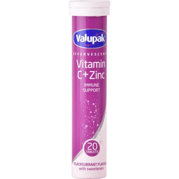 Valupak Vitamin C + Zinc Effervescent Tablets 20 Tablets Valupak Vitamin C + Zinc Effervescent Tablets 20 Tablets
