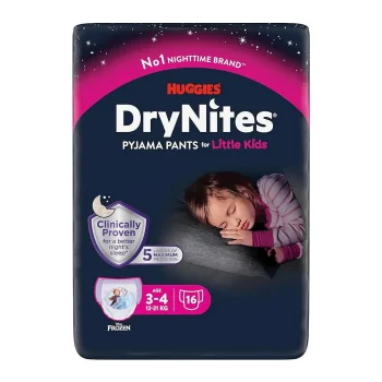 DryNites Pants Jumbo for girls 3-4 years 12-21 Kg 16 Pieces