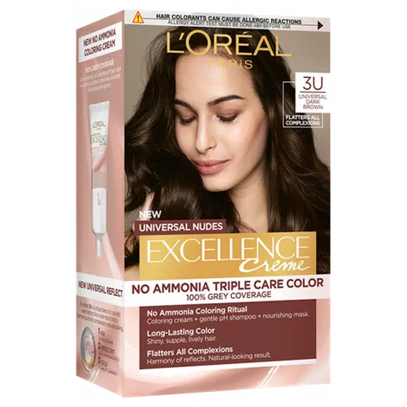 oreal Excellence Hair Color Shade 3U Dark Brown oreal Excellence Hair Color Shade 3U Dark Brown
